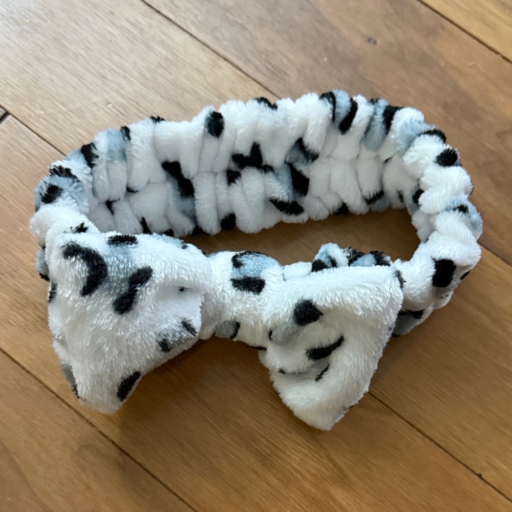 Kids White and Black Bow Headband